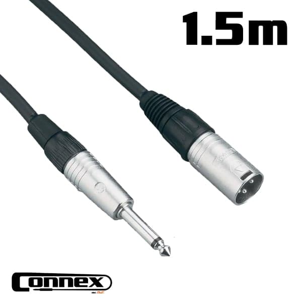 Connex XMJM-1 Unbalanced XLR Male to Jack Male 1.5m