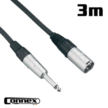 Connex XMJM-3 Unbalanced XLR Male to Jack Male Cable 3m