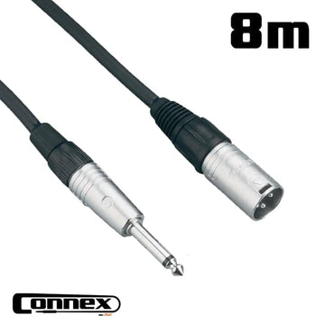 Connex XMJM-8 Unbalanced XLR Male to Jack Male Cable 8m