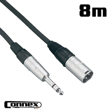 Connex XMJS-8 Balanced XLR Male to Jack Male Cable 8m