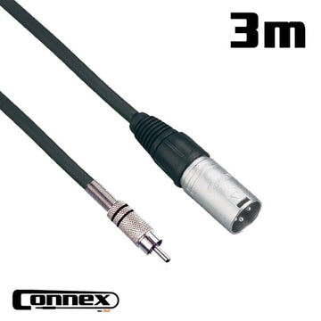 Connex XMRC-3 Pro XLR Male to RCA Male 3m