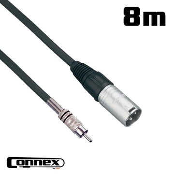 Connex XMRC-8 Pro XLR Male to RCA Male 8m