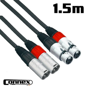 Connex XMXF-1T Pro XLR Cable Male to Female Twin 1.5m