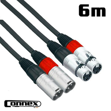 Connex XMXF-6T Pro XLR Cable Male to Female Twin 6m